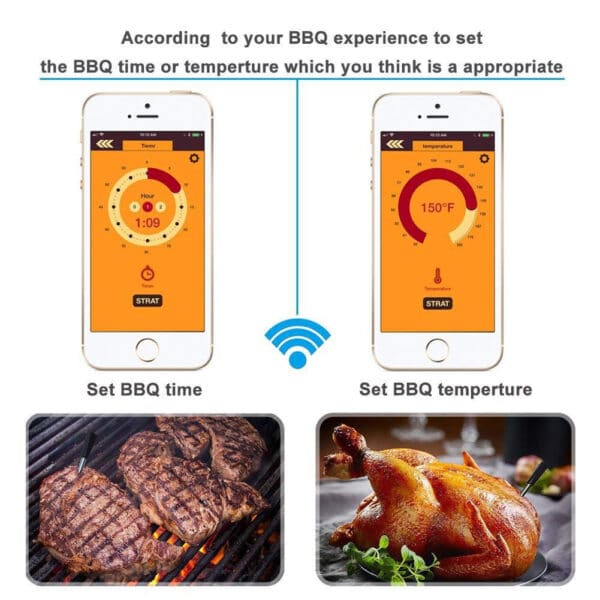 Bluetooth Lebensmittel Fleisch Steak Thermometer  3