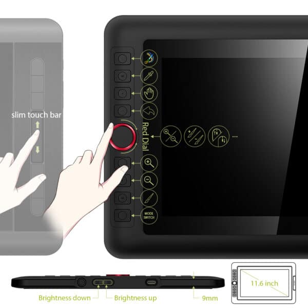 XP-PEN Artist 12 Pro 11,6 Zoll Grafiktablett mit Stift 4