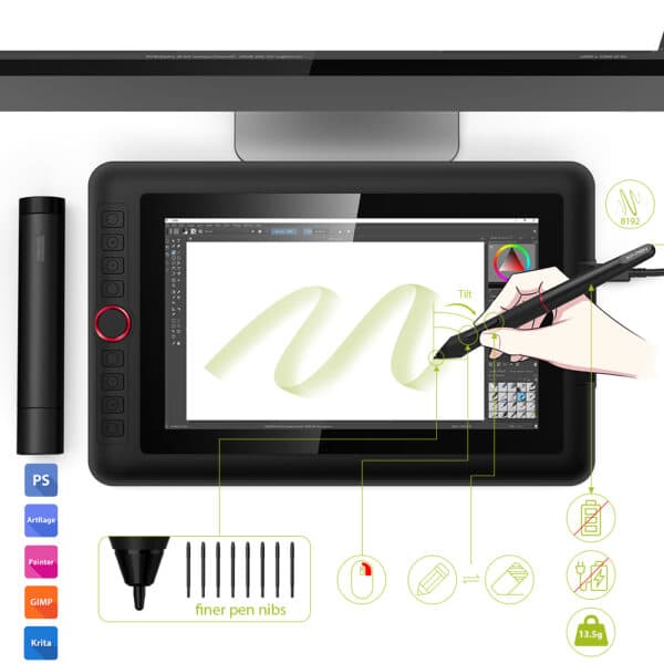 XP-PEN Artist 12 Pro 11,6 Zoll Grafiktablett mit Stift 3